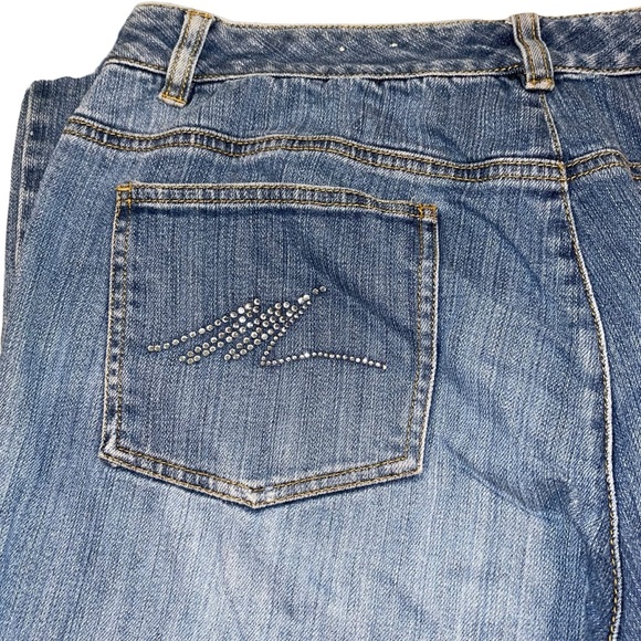 Michael Kors Women Distressed Stretch Bootcut Flare Bling Y2K Denim Jeans Sz 12 - Picture 3 of 14